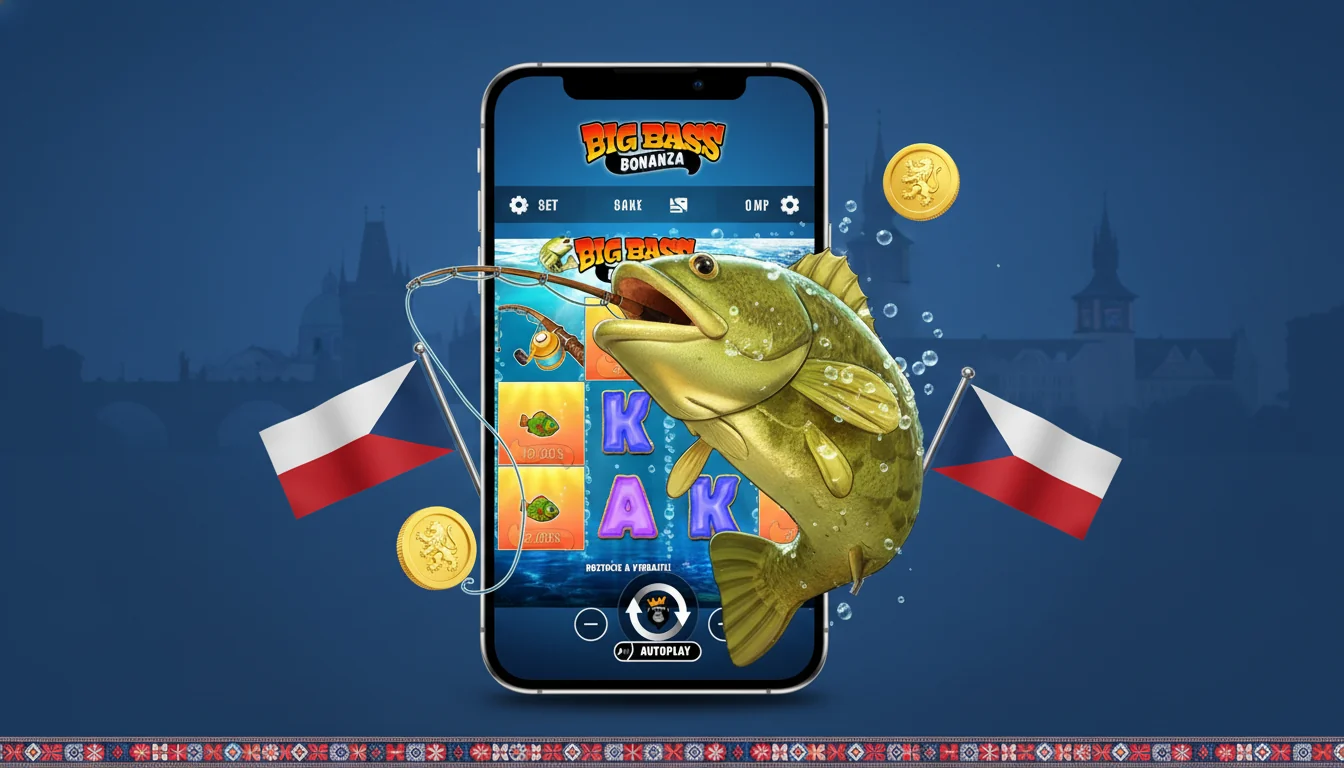 Mobilní lobby českých kasin s Big Bass Bonanza - Fortuna, Sazka, Tipsport vedle sebe na iPhone